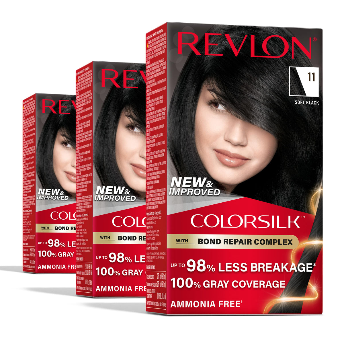 REVLON ColorSilk 11 Soft Black hair color box front view