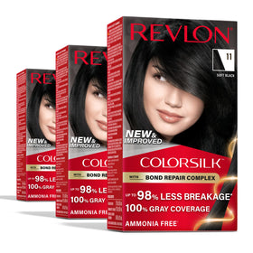REVLON ColorSilk 11 Soft Black hair color box front view