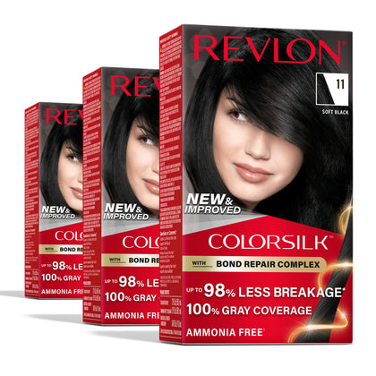 REVLON ColorSilk 11 Soft Black hair color box front view