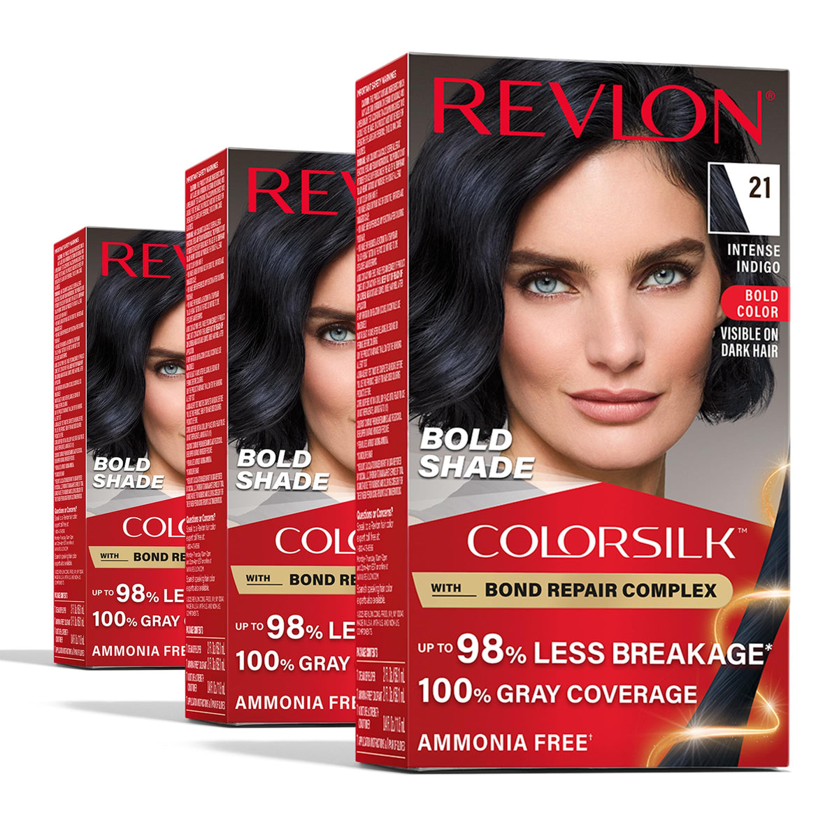REVLON ColorSilk 21 Intense Indigo hair color box front view