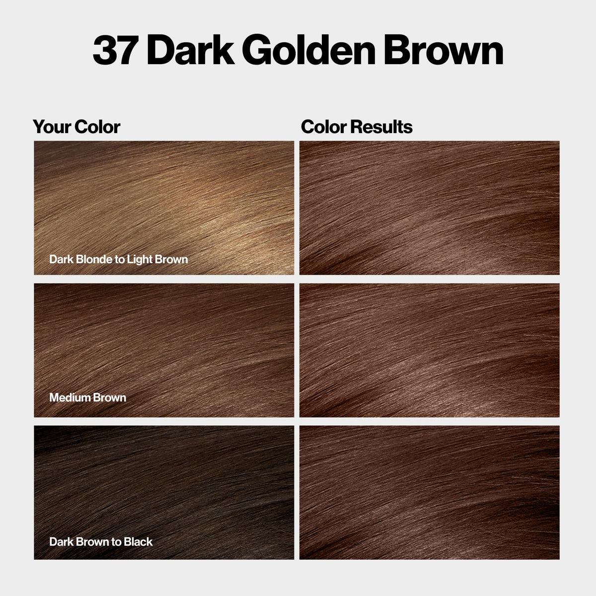 REVLON ColorSilk 37 Dark Golden Brown hair color box side view