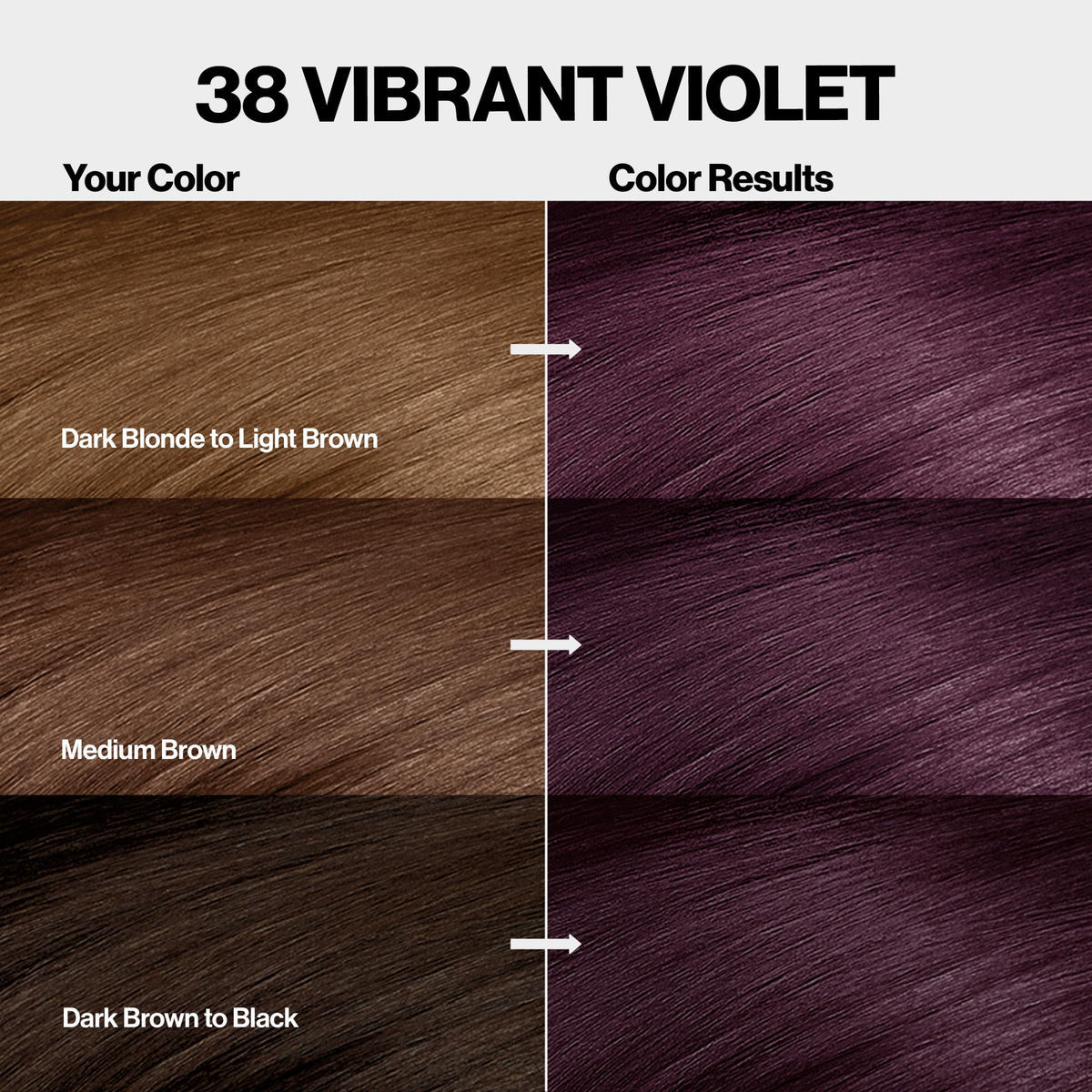 REVLON ColorSilk 38 Vibrant Violet hair color with Bond Repair Complex details