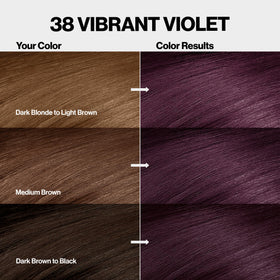 REVLON ColorSilk 38 Vibrant Violet hair color with Bond Repair Complex details