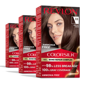 REVLON ColorSilk 3pk Dark Soft Brown hair color box front view