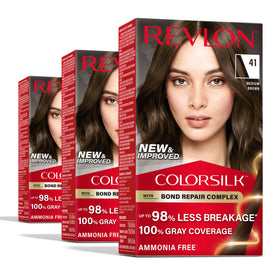 REVLON ColorSilk 41 Medium Brown hair color box front view