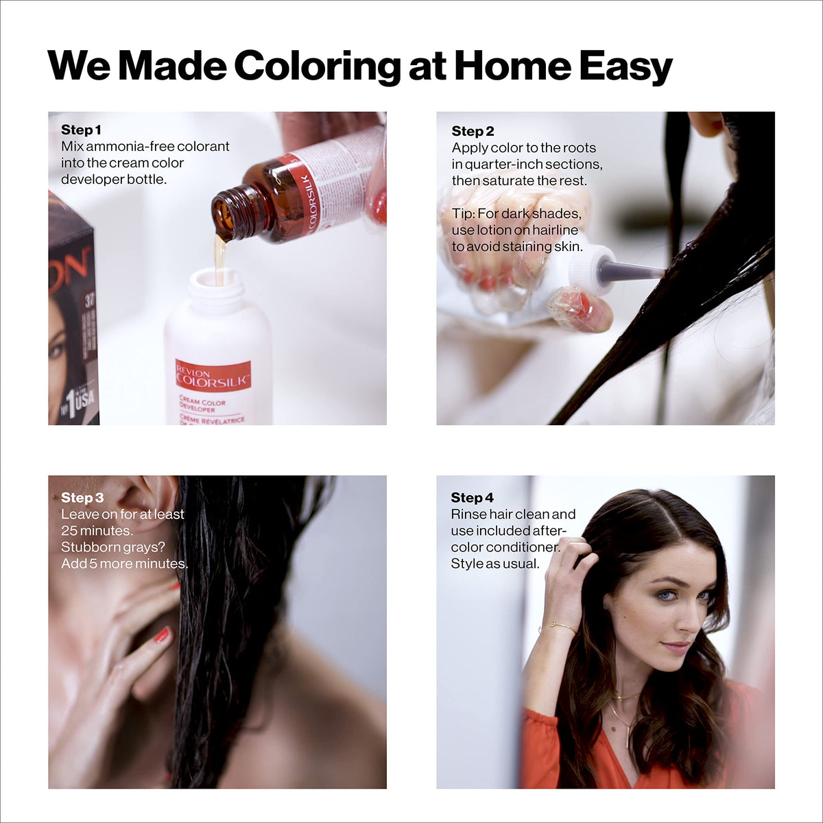 REVLON Colorsilk #51 Light Brown hair colour results on hair