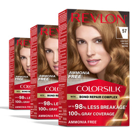 REVLON ColorSilk 57 Lightest Golden Brown hair color box front view