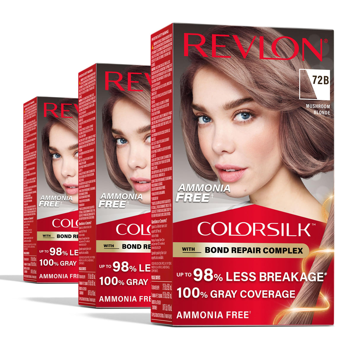 REVLON ColorSilk 72B Mushroom Blonde hair color box front view