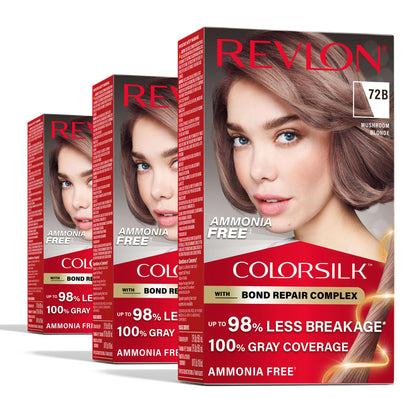 REVLON ColorSilk 72B Mushroom Blonde hair color box front view
