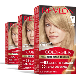 REVLON ColorSilk 81 Light Blonde Hair Color 3pk front view