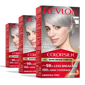 REVLON ColorSilk 82B Silver Blonde hair color box front view
