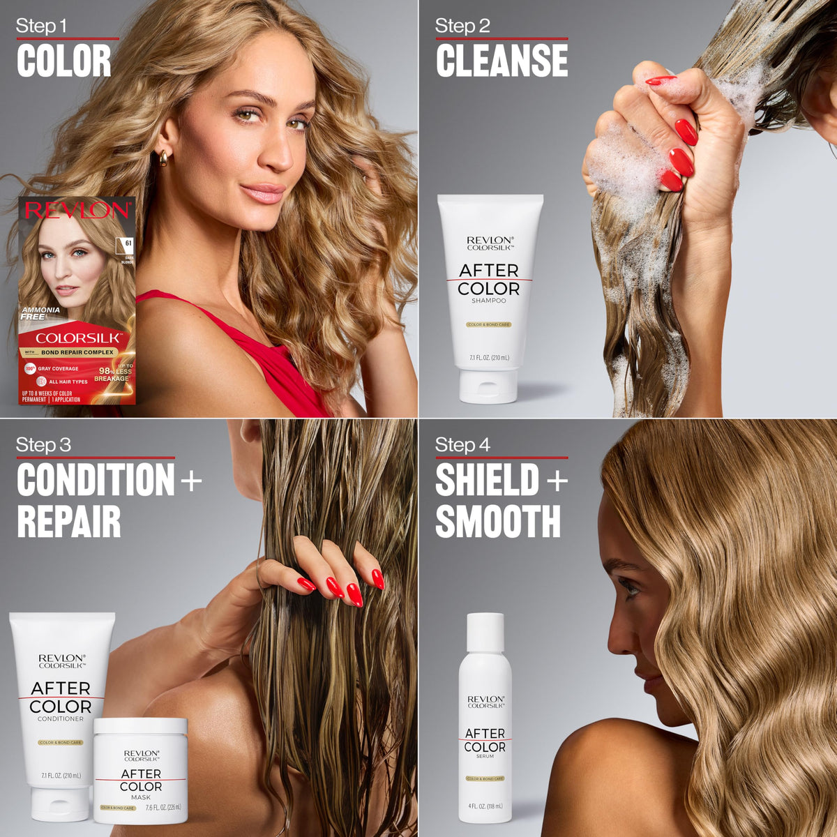 REVLON ColorSilk After Color Conditioner in a bathroom setting