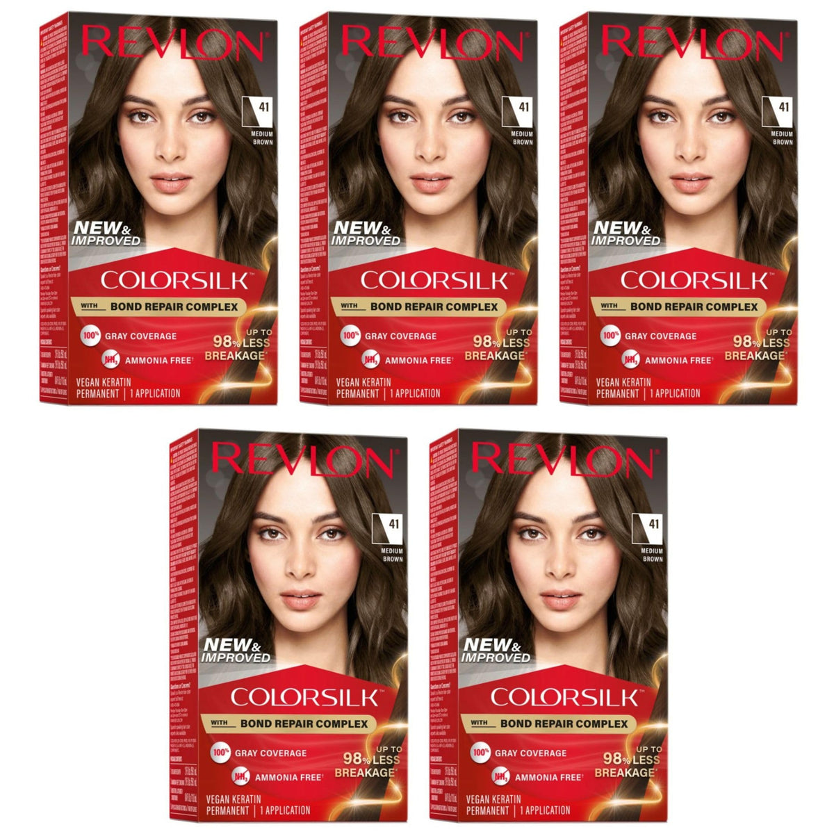 REVLON ColorSilk Beautiful Color 41 Medium Brown hair dye front view