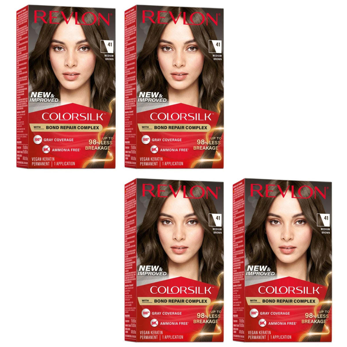 REVLON ColorSilk Beautiful Color 41 Medium Brown hair dye kit front view
