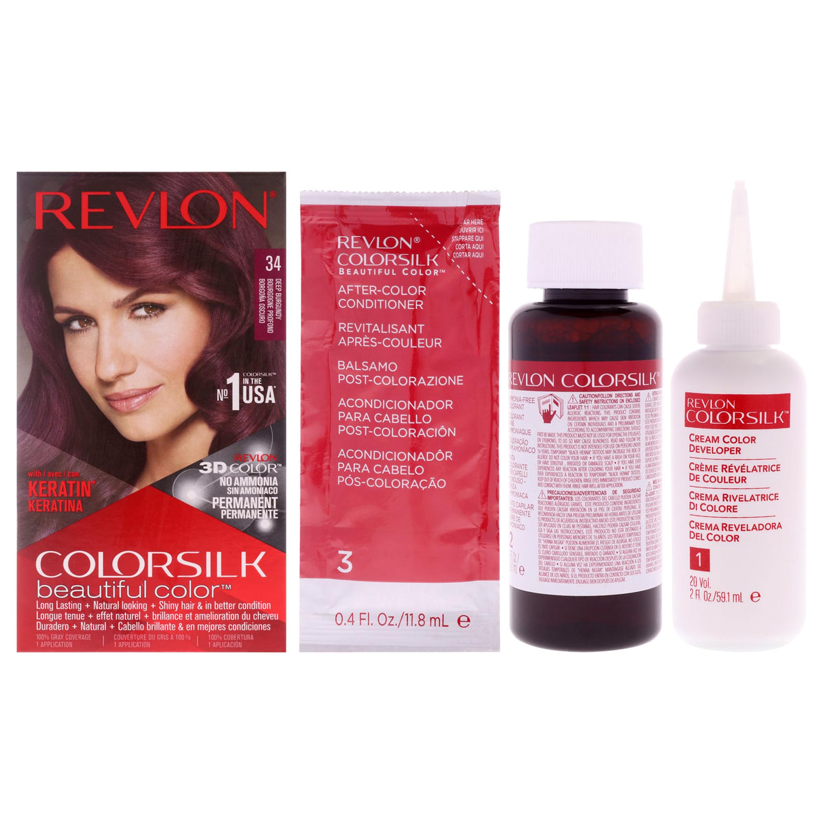 REVLON Colorsilk Beautiful Color Deep Burgundy 34 packaging front view