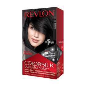 REVLON ColorSilk Beautiful Color Soft Black hair dye kit front view