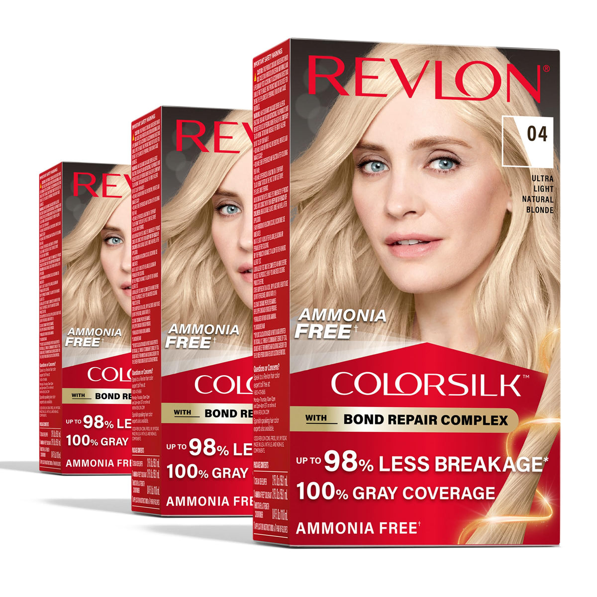 REVLON ColorSilk Bond Repair Hair Color 04 Ultra Light Natural Blonde packaging front view