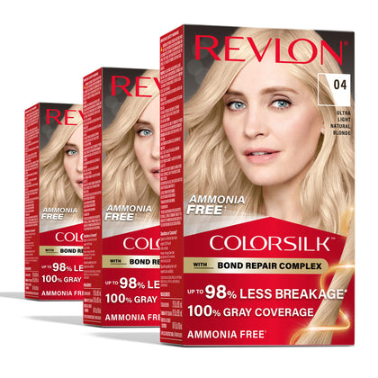 REVLON ColorSilk Bond Repair Hair Color 04 Ultra Light Natural Blonde packaging front view