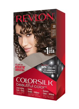 REVLON ColorSilk Hair Color 30 Dark Brown front view