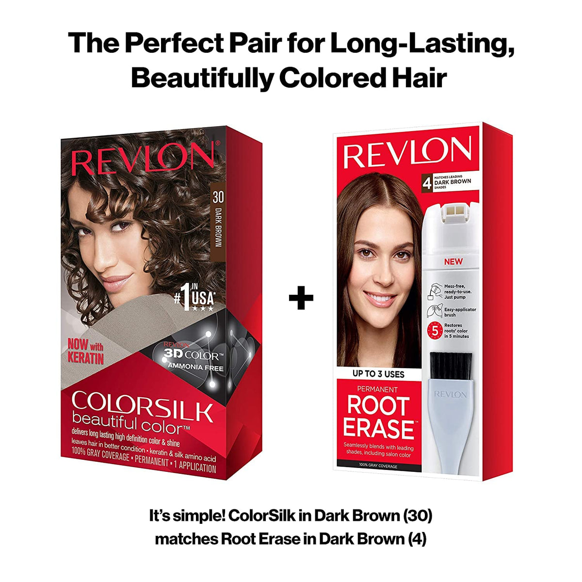 REVLON ColorSilk Hair Color 30 Dark Brown texture