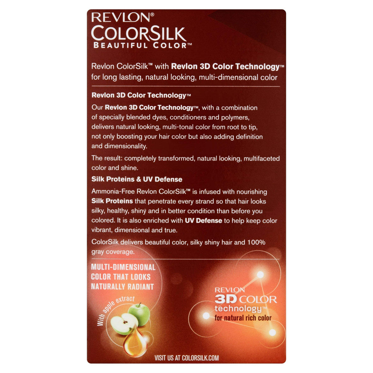 REVLON ColorSilk Hair Color 40 Medium Ash Brown product details side view