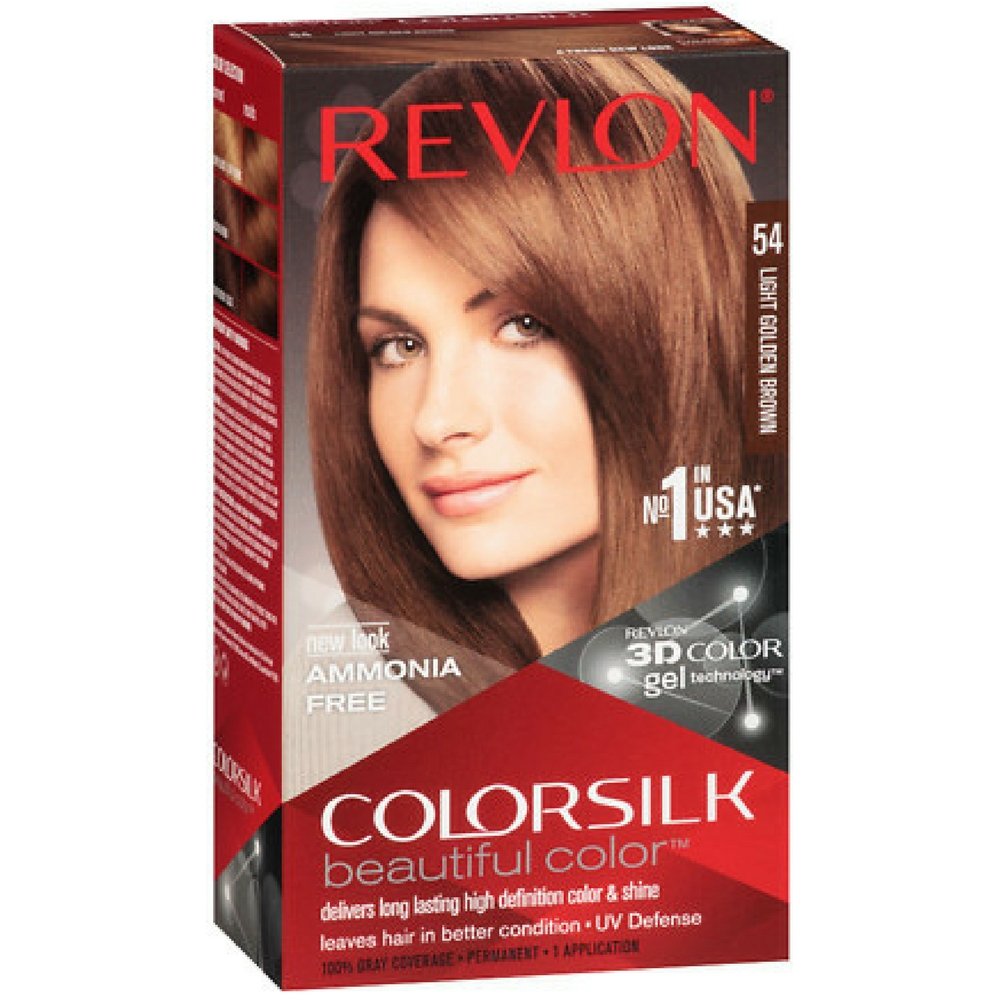 REVLON ColorSilk Hair Color 54 Light Golden Brown pack of 3