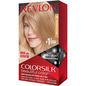 REVLON ColorSilk Hair Color 70 Medium Ash Blonde packaging front view