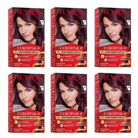 REVLON ColorSilk Hair Color Deep Burgundy 6 Pack front view