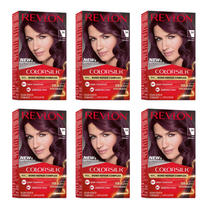REVLON ColorSilk Hair Color Deep Burgundy 6 Pack front view