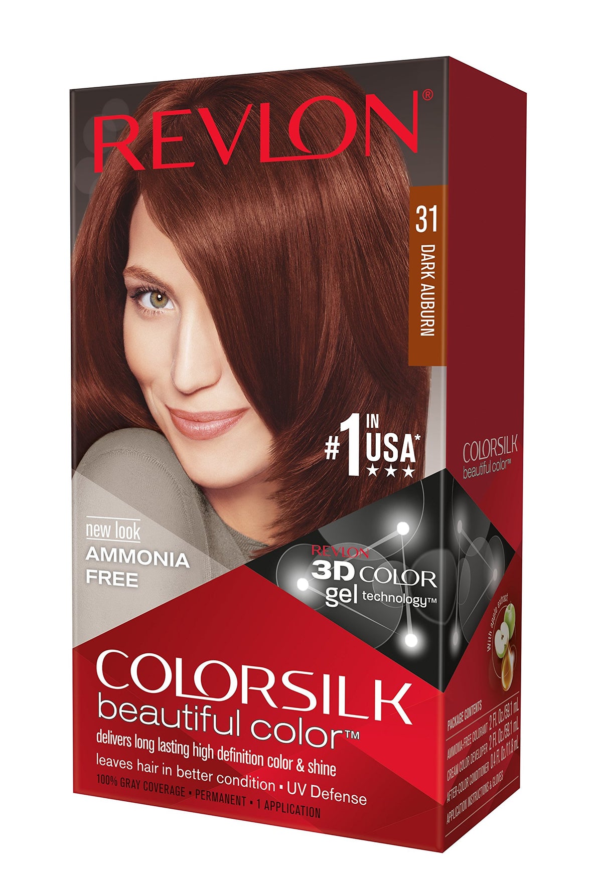 REVLON ColorSilk Haircolor Dark Auburn packaging front view