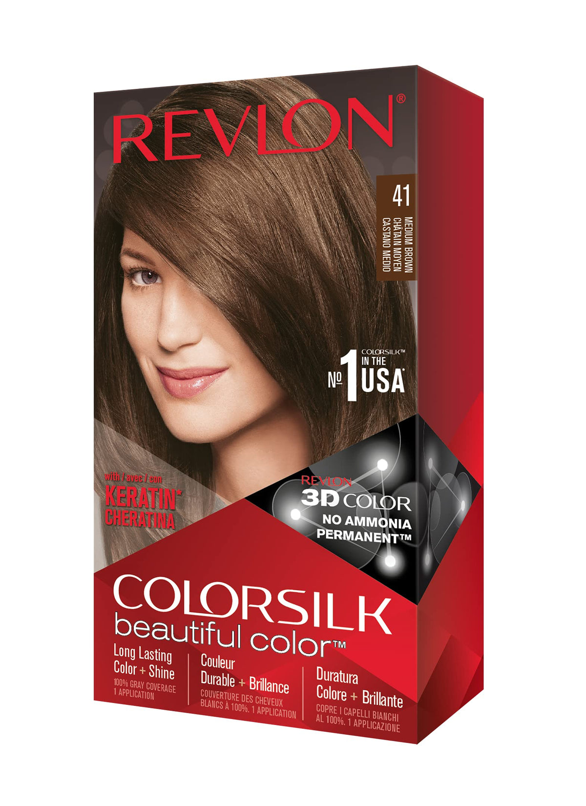 Revlon ColorSilk Haircolor Medium Brown pack front view