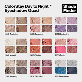 REVLON ColorStay Day to Night Eyeshadow Quad 575 Exquisite with makeup brushes
