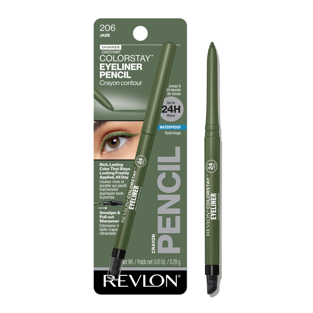 REVLON ColorStay Eyeliner Pencil 206 Jade front view