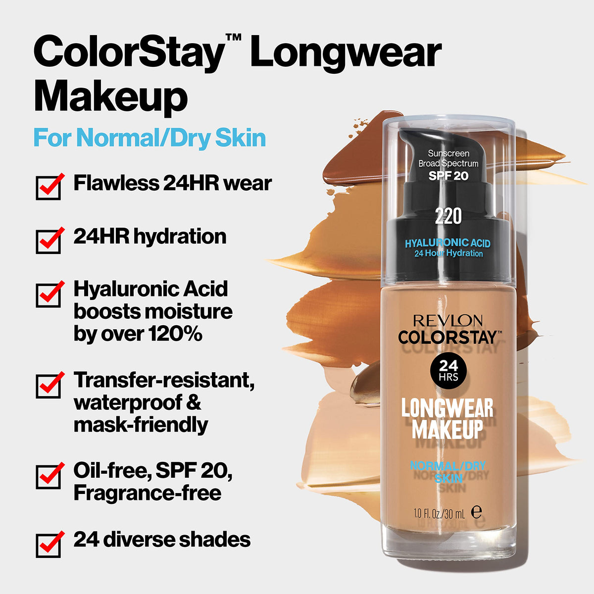REVLON ColorStay Liquid Foundation 400 Caramel texture on skin