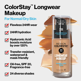 REVLON ColorStay Liquid Foundation 400 Caramel texture on skin