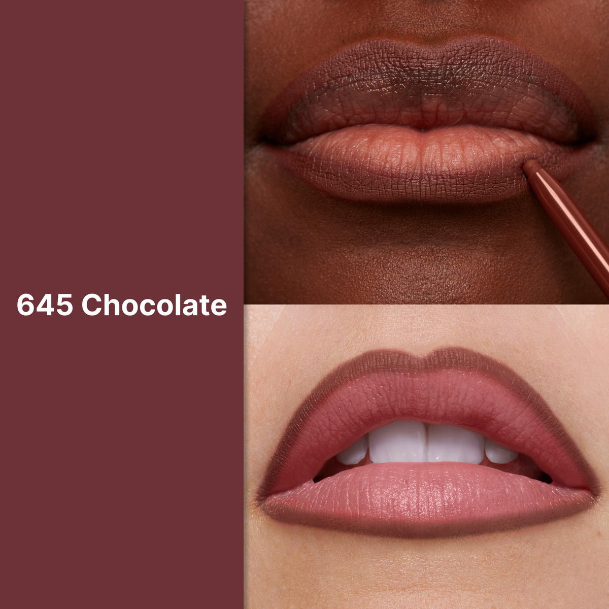 REVLON ColorStay Longwear Lip Liner 645 Chocolate swatch on skin
