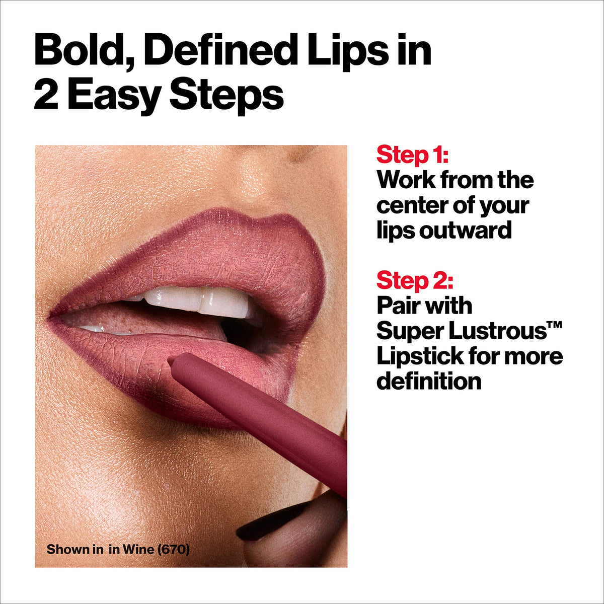 REVLON ColorStay Longwear Lip Liner 713 Ruby with lipstick