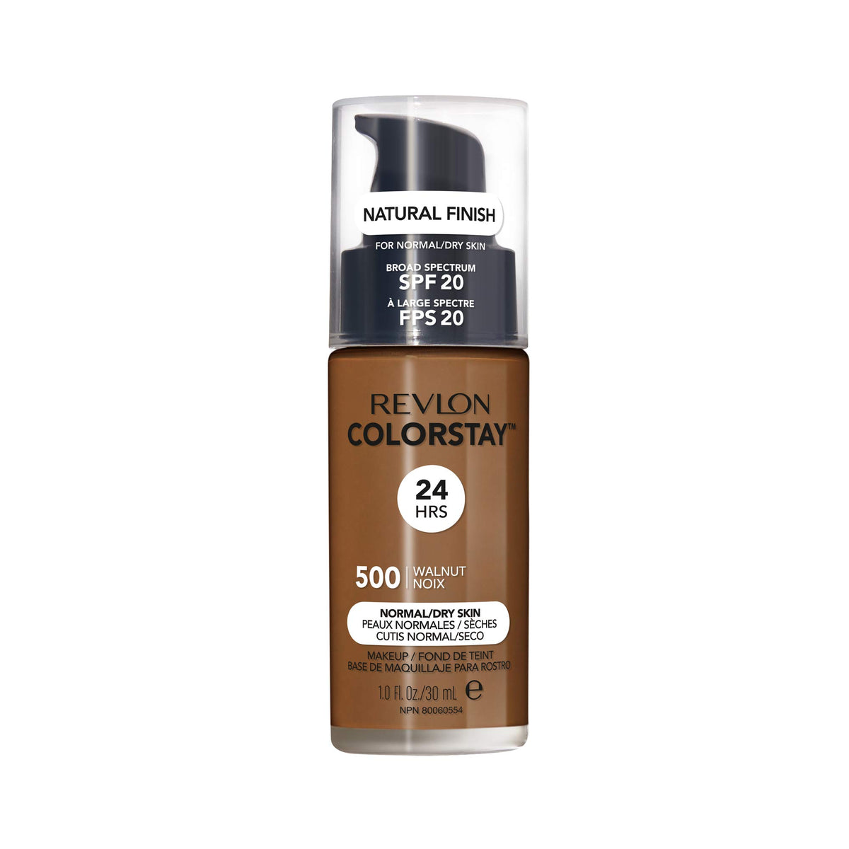 REVLON Colorstay Longwear Makeup 500 Walnut front view