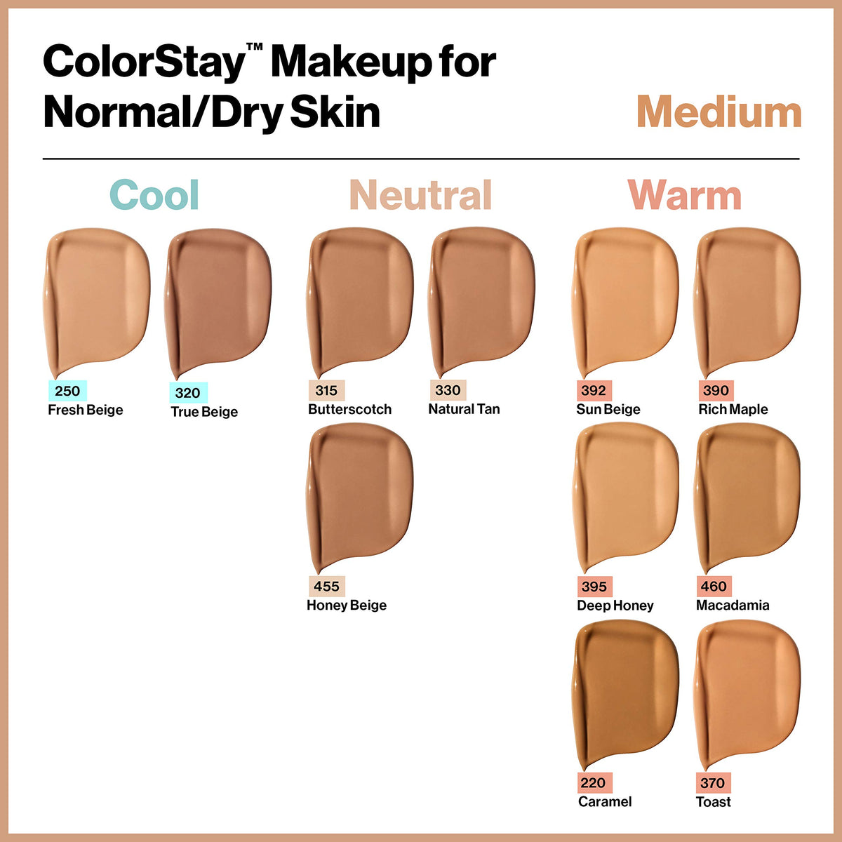 REVLON Colorstay Longwear Makeup 500 Walnut packaging details