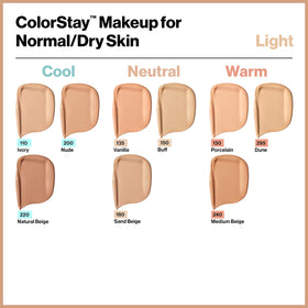 REVLON Colorstay Longwear Makeup 500 Walnut with makeup brush