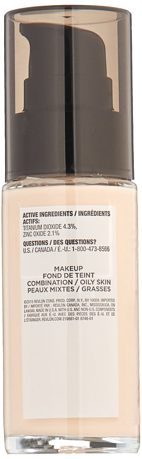 REVLON ColorStay Makeup 110 Ivory back view with SPF 6 label