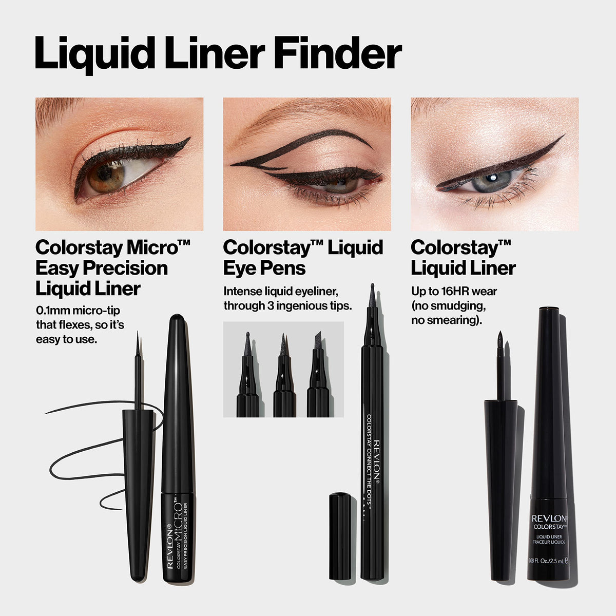 REVLON ColorStay Micro Easy Precision Liquid Liner 301 Blackout application