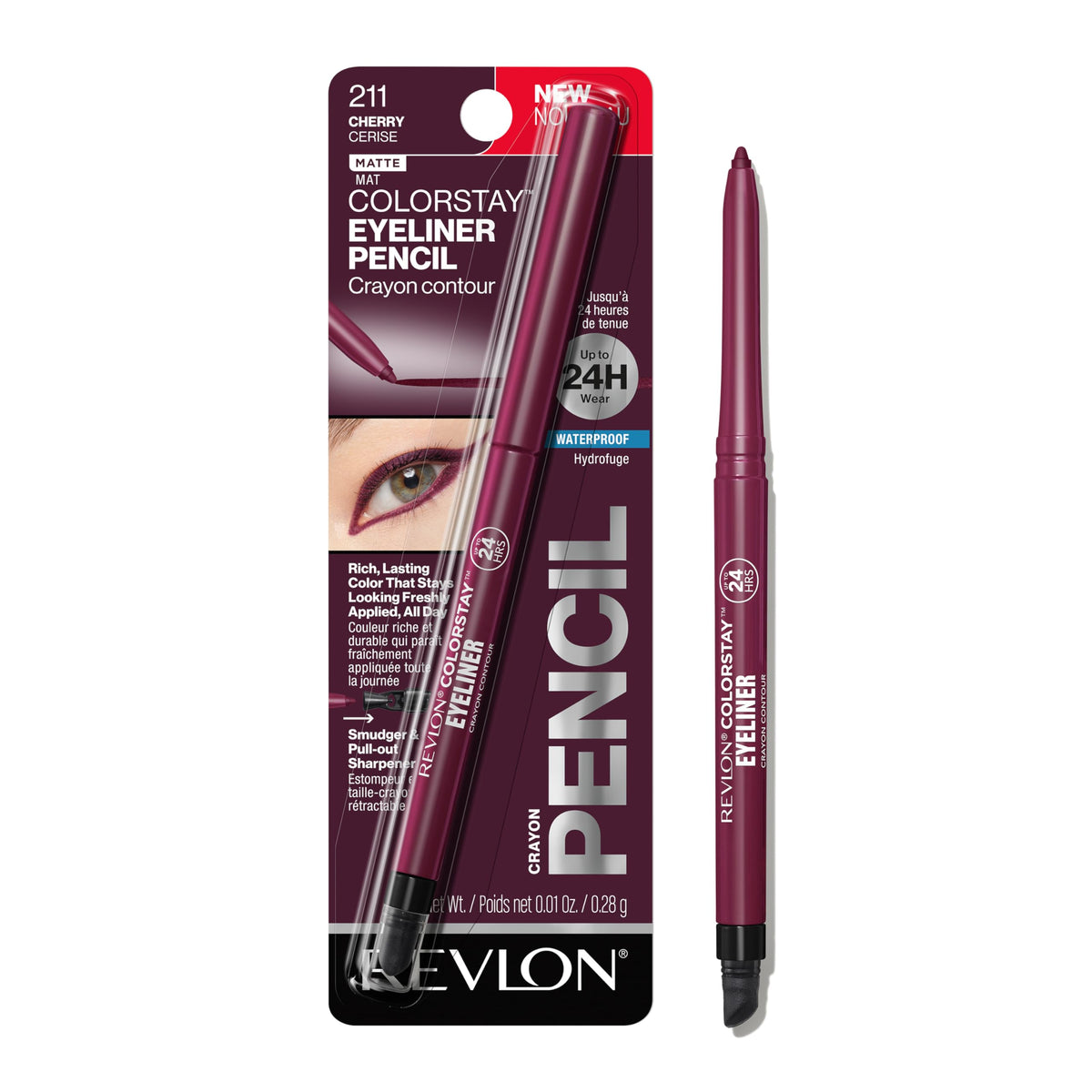 REVLON ColorStay Pencil Waterproof Eyeliner 211 Cherry front view
