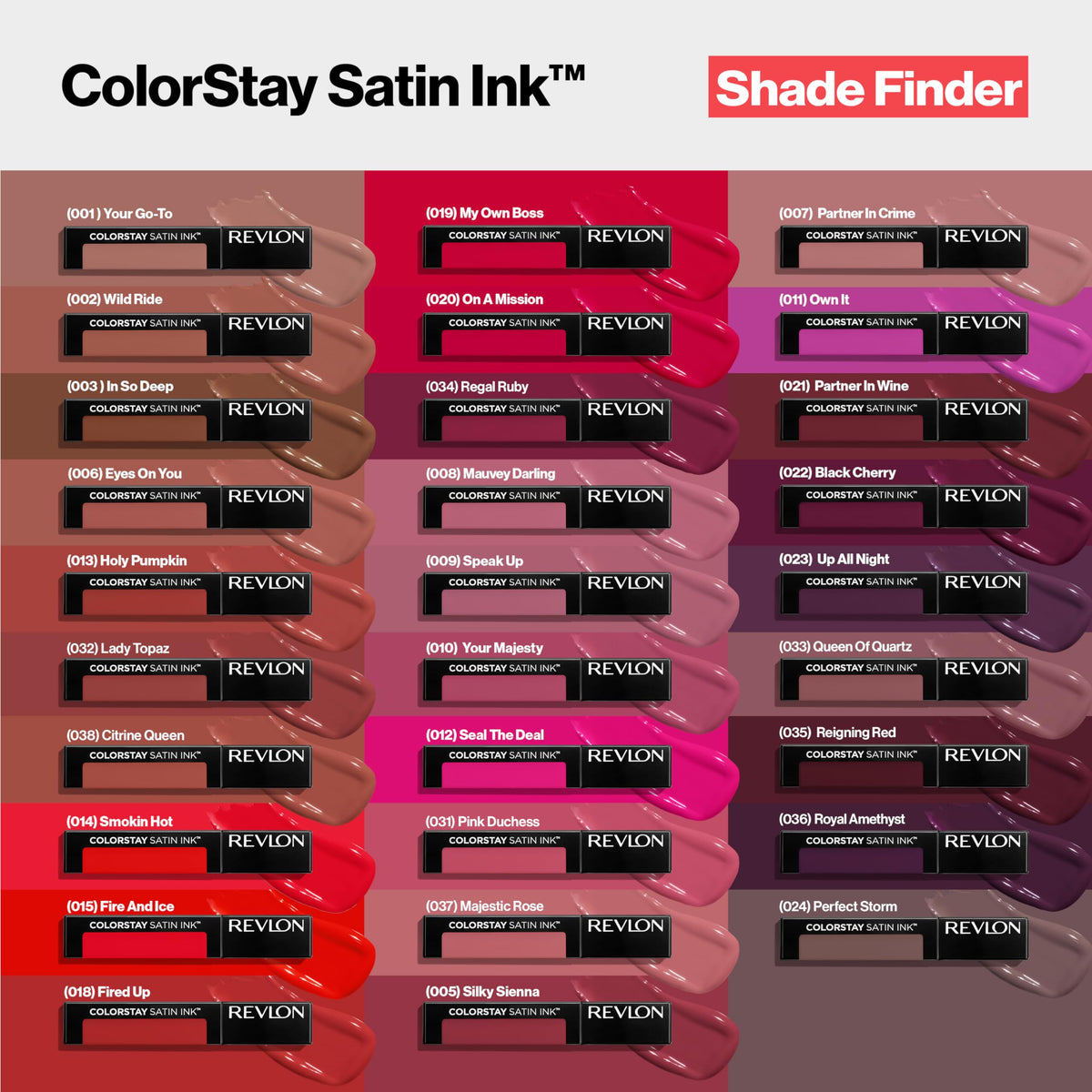 REVLON ColorStay Satin Ink Liquid Lipstick 018 Fired Up with other shades