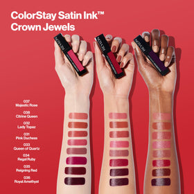 REVLON ColorStay Satin Ink Liquid Lipstick 037 Majestic Rose with other shades