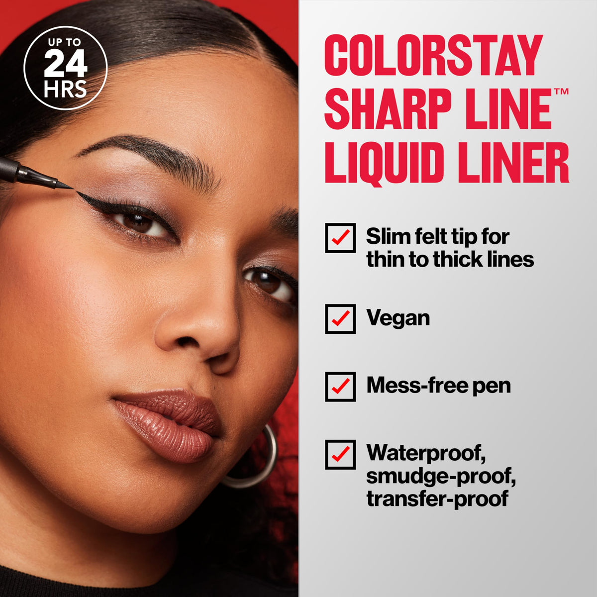 REVLON ColorStay Sharp Line Liquid Eyeliner in use on model's eyes