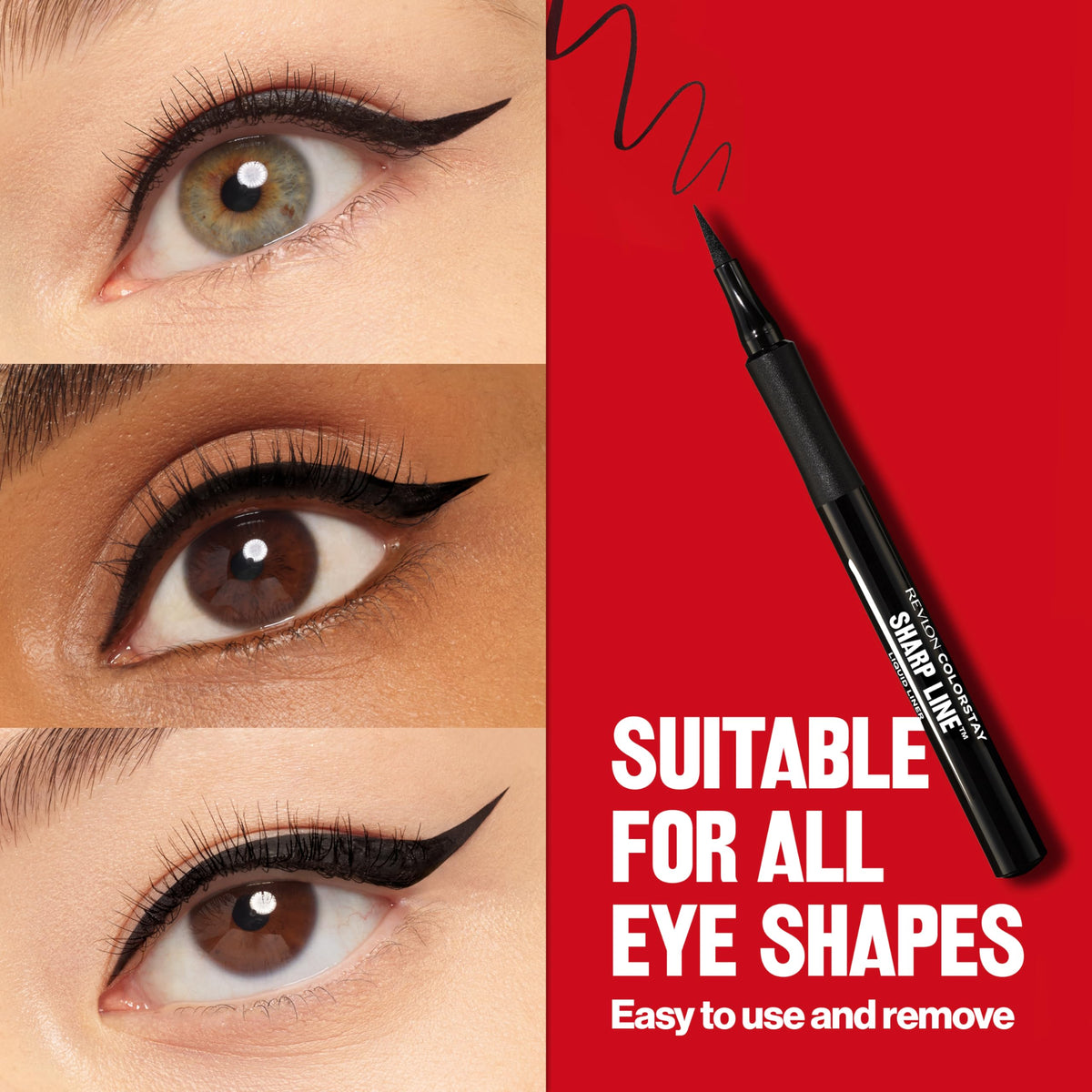 REVLON ColorStay Sharp Line Liquid Eyeliner with swatch on skin