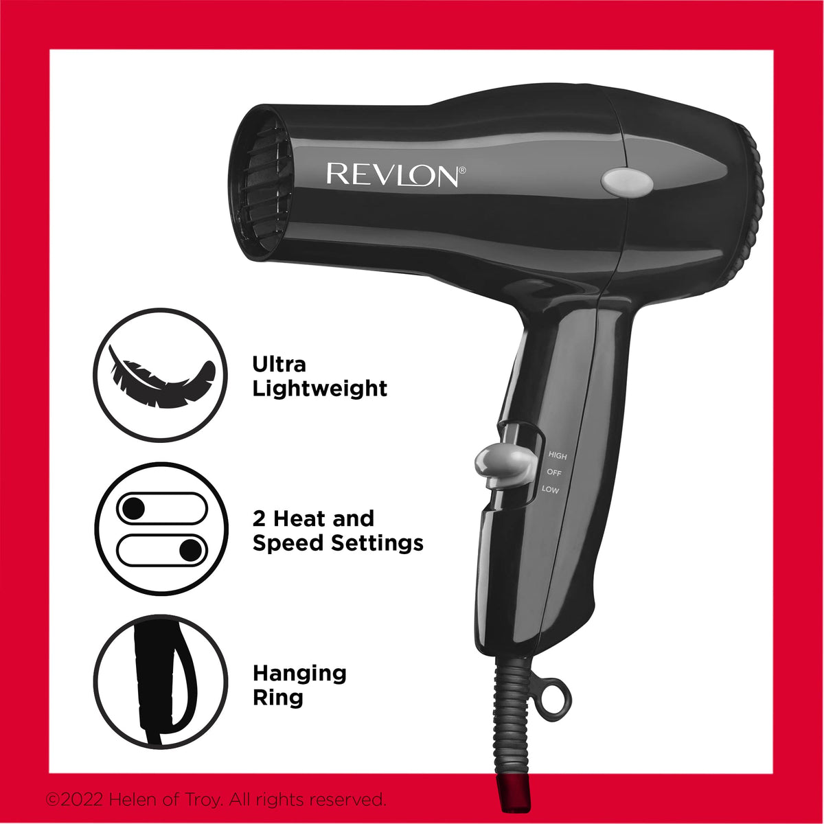 REVLON Compact Hair Dryer lightweight design in hand