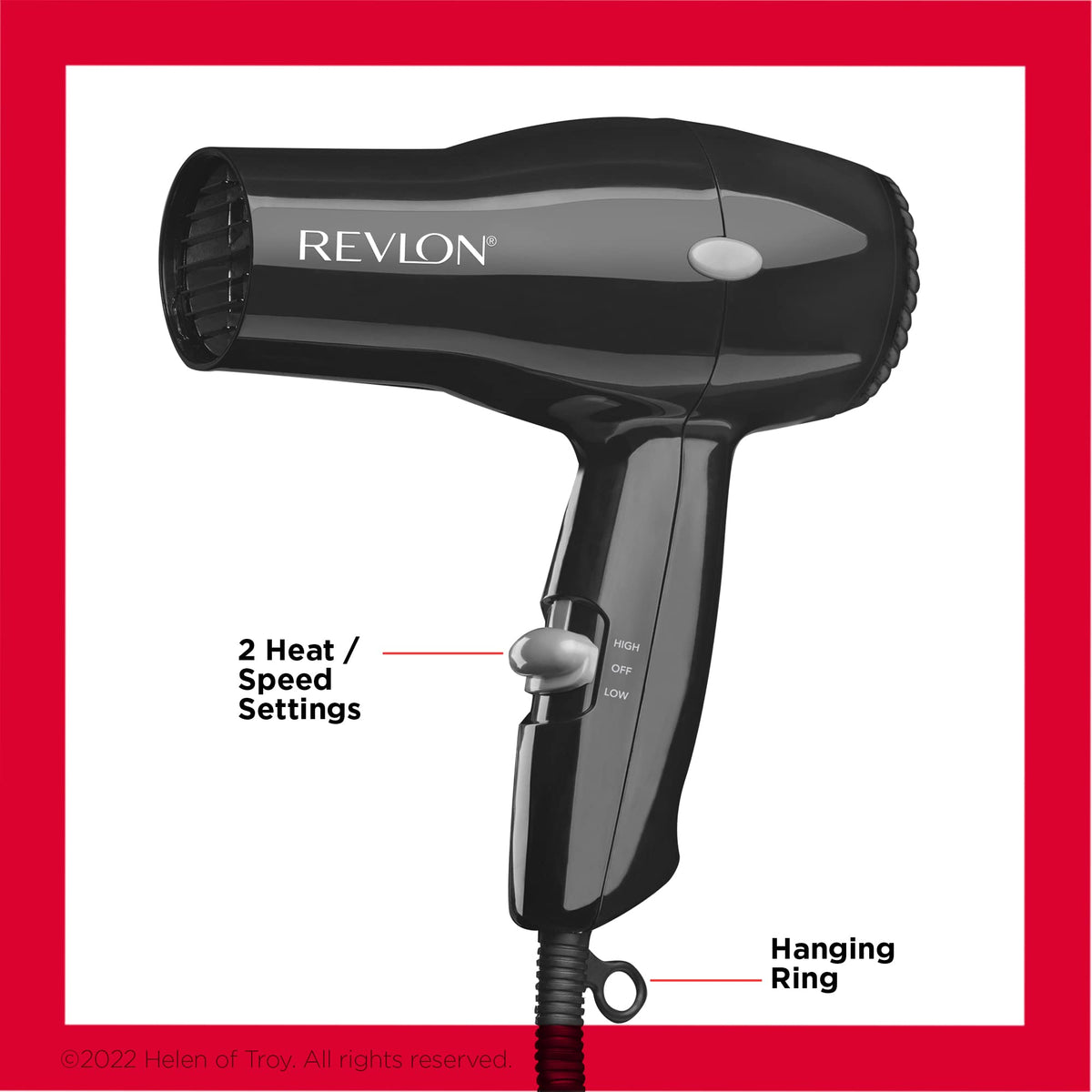 REVLON Compact Hair Dryer with cool shot button