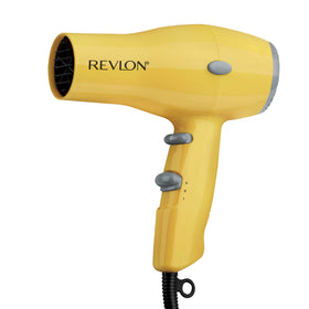 Revlon Compact Ionic Travel Hair Dryer front view in yellow